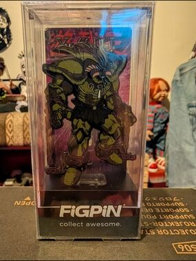 FiGPiN Green Armored Monster Enamel Pin